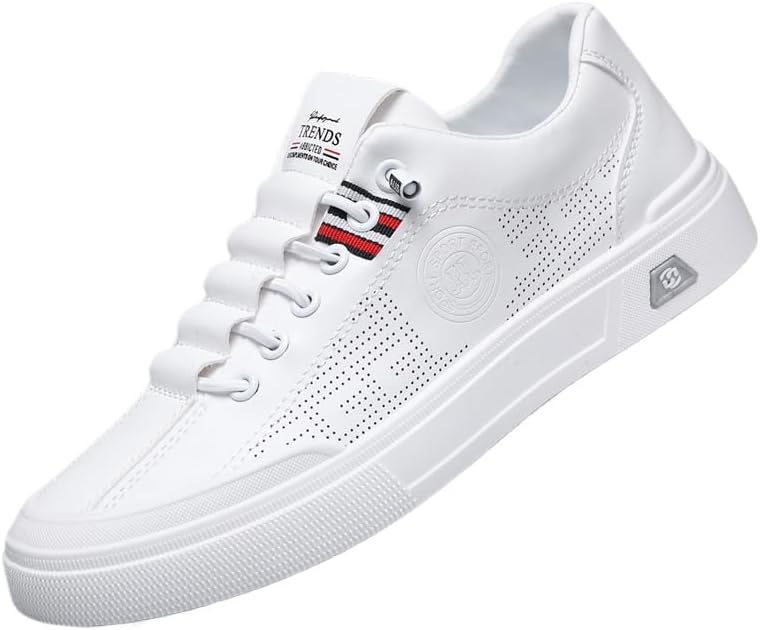 

Мужские повседневные кеды, Мягкая кожаная подошва с дышащим верхом и стильным низким силуэтом для ежедневной носки Hoalox, белый