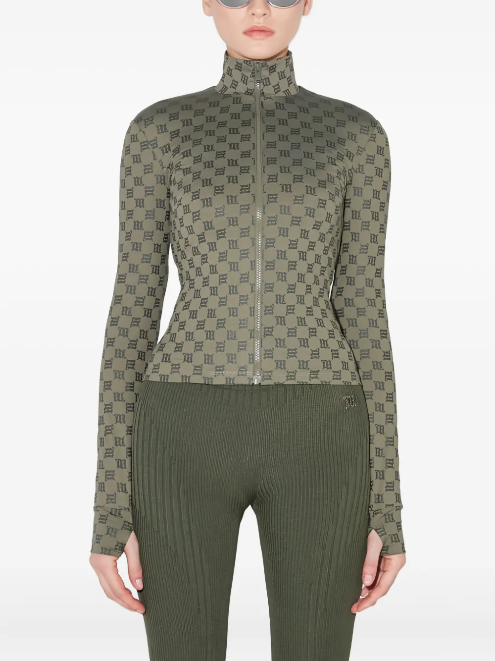 

Свитер на молнии с монограммой Misbhv, зеленый