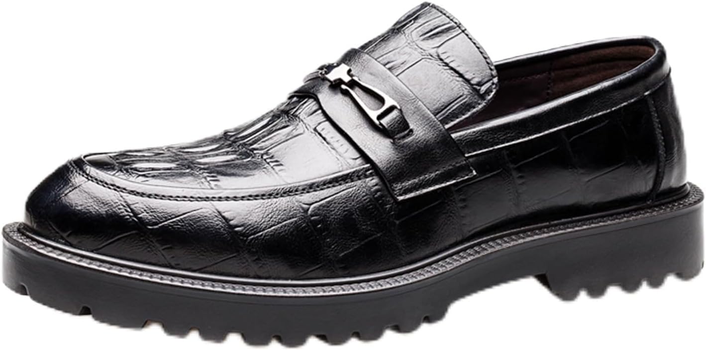 

Мужские кожаные лоферы Abborora на толстой подошве, слипоны, модные, с круглым носком, для бизнеса и повседневной носки, черный