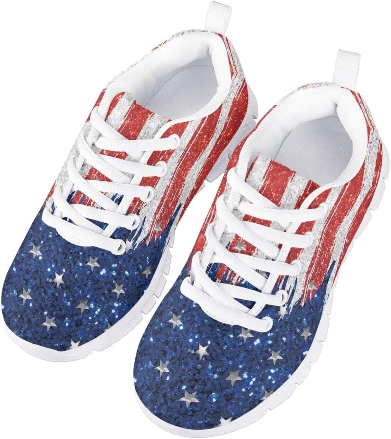 

Детские кроссовки GIFTPUZZ для бега, повседневные, с сеткой, дышащие, для ходьбы, походов и спорта, на платформе, American Flag