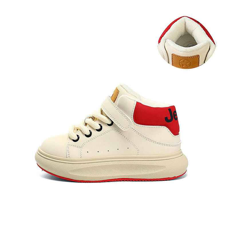 

Детские кроссовки для скейтбординга Kids High-top бежевый/красный Jeep, красный