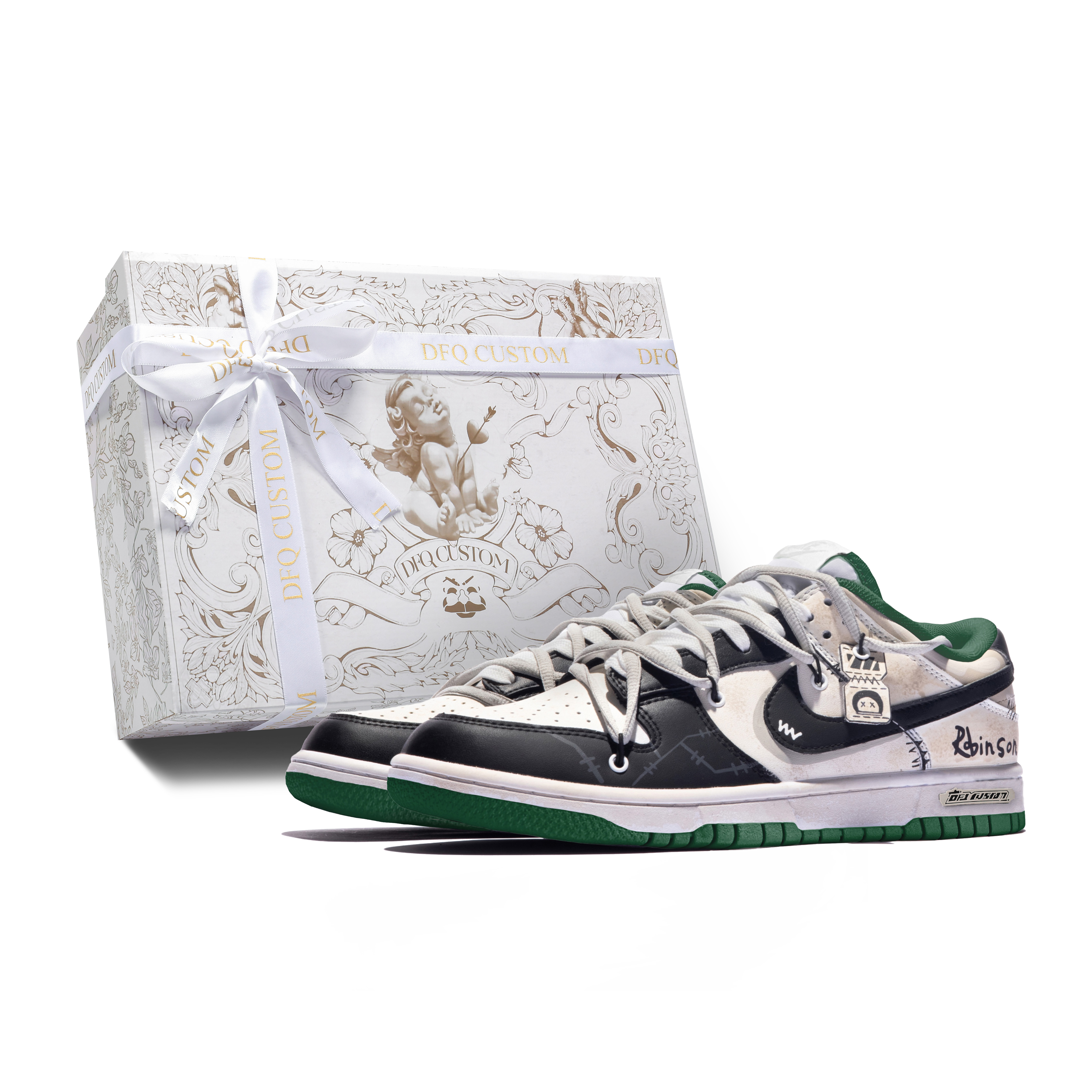 

Кроссовки Nike Dunk Skateboarding Shoes Women's Low-top White/black, черный/белый