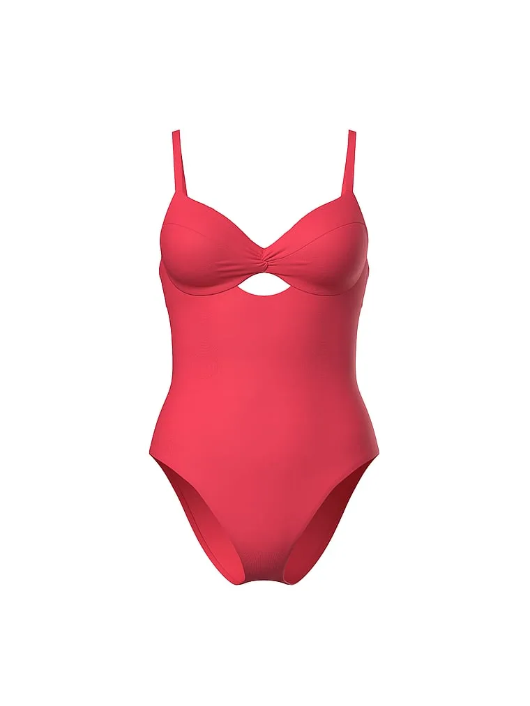 Цельный купальник Victoria'S Secret Swim Essential Twist с эффектом пуш-ап, розовый — фото 3