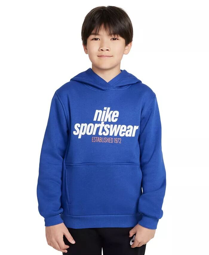 

Толстовка с капюшоном Big Kids Sportswear Club из флиса Nike, синий