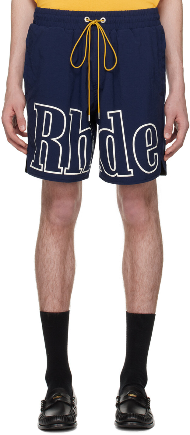 

Темно-синие шорты на кулиске Rhude
