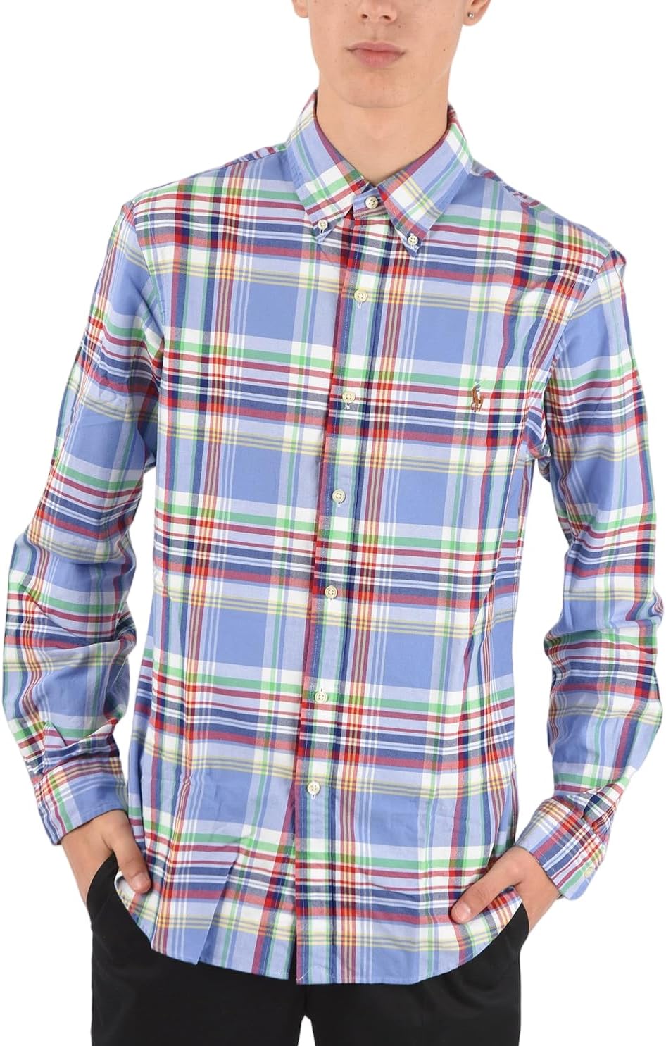 

POLO RALPH LAUREN Мужская длинная рубашка Oxford Button Down Slim Fit, Blue