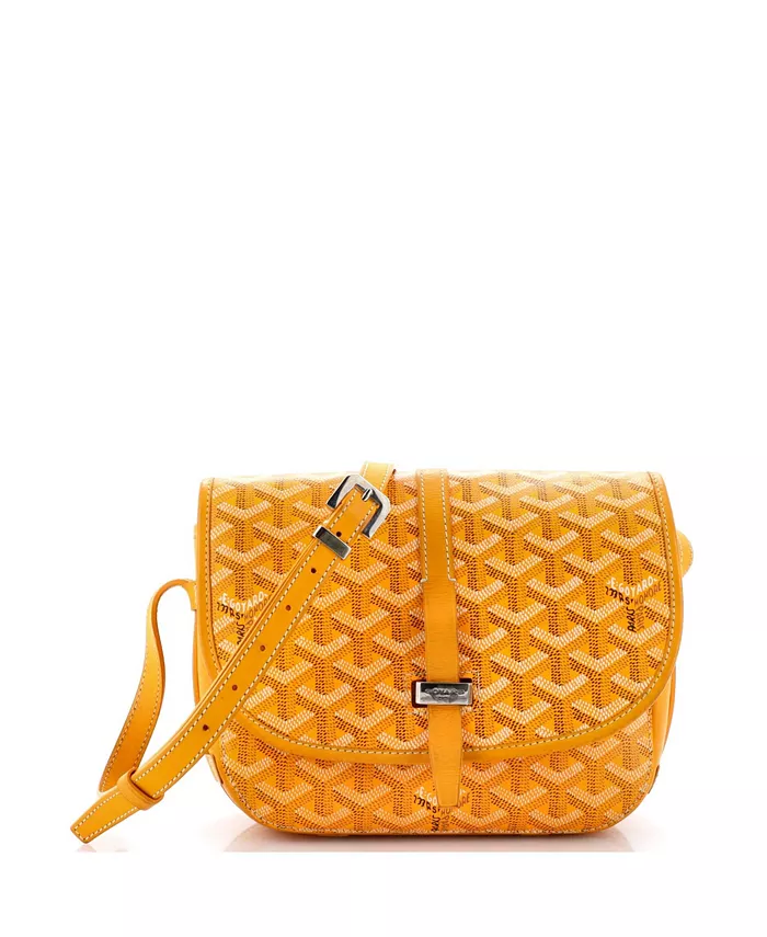 

Сумка-мессенджер PM Belvedere II из лакированного холста Pre-Owned Goyard, желтый