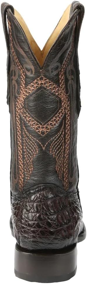 Мужские экзотические ковбойские сапоги Men’s Exotic Caiman Nuca коричневого цвета из премиальной кожи каймана с уникальной текстурой Nuca Generic — фото 3