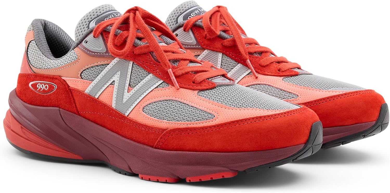 

Кроссовки New Balance Unisex Adult 990 V6, сделано в США, серый/бордовый