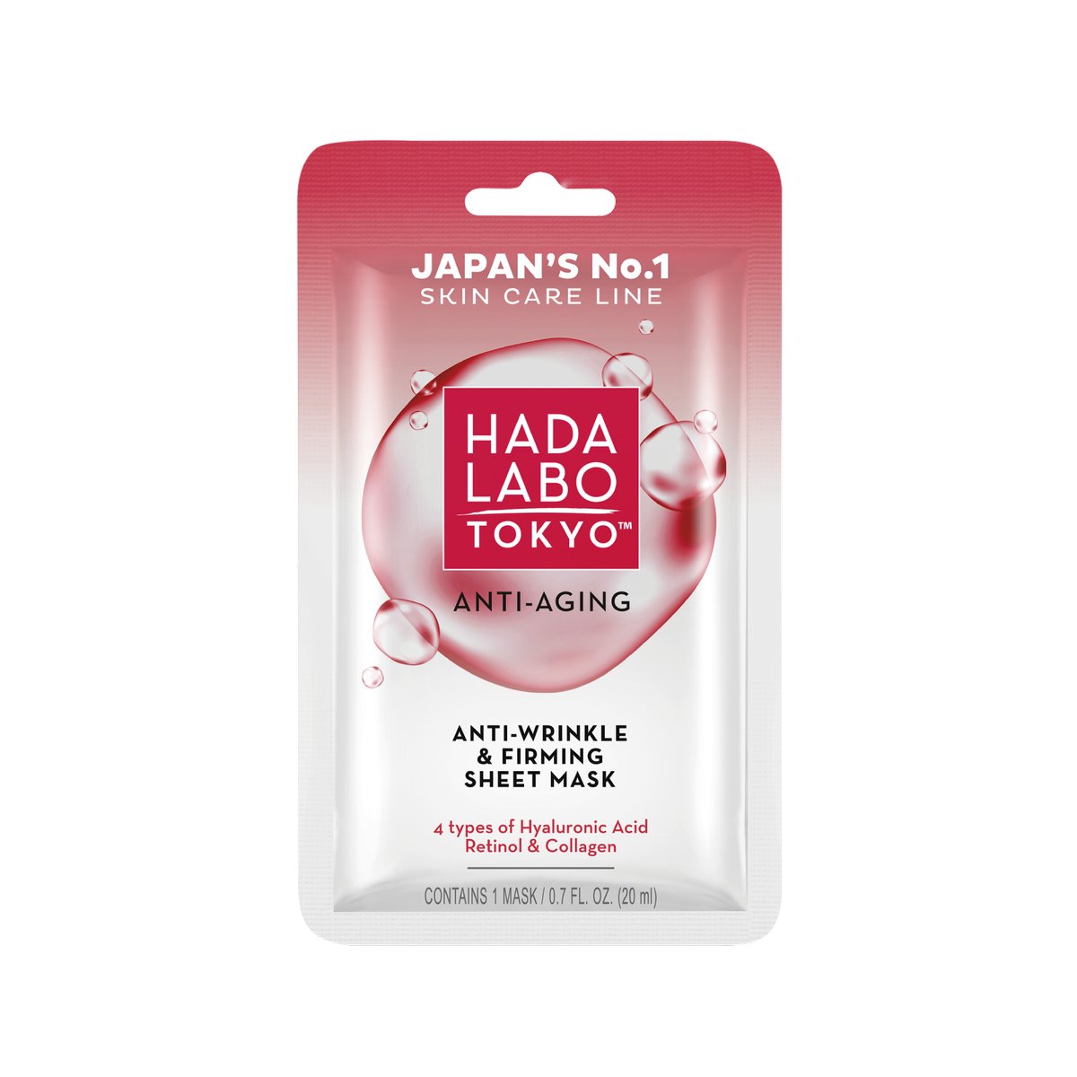 

Hada Labo Tokyo, Anti-Aging, Увлажняющая маска против морщин и укрепляющая на ткани, 20мл