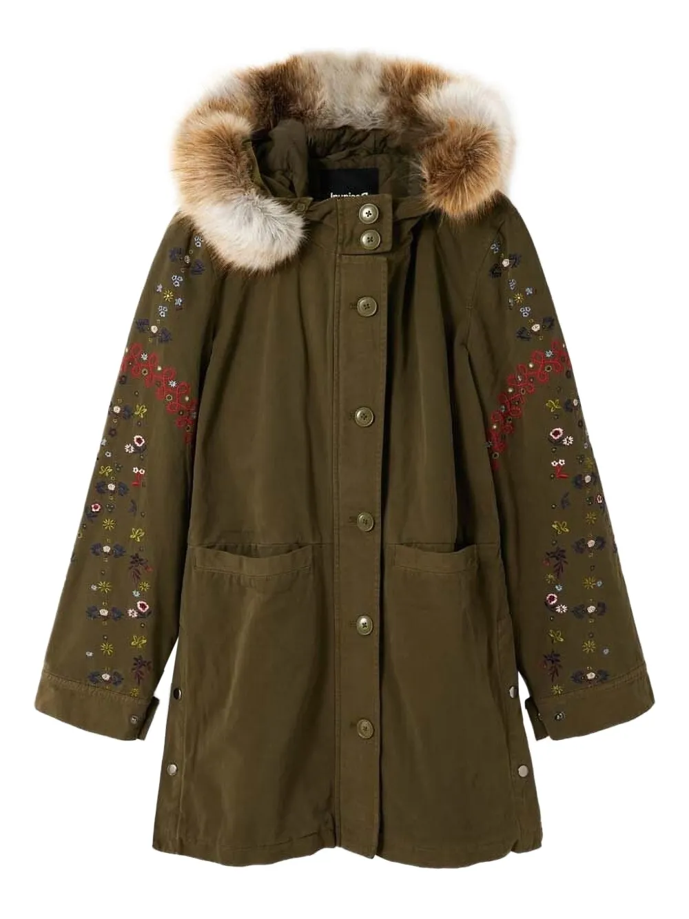 

Парка с цветочной вышивкой Desigual, зеленый