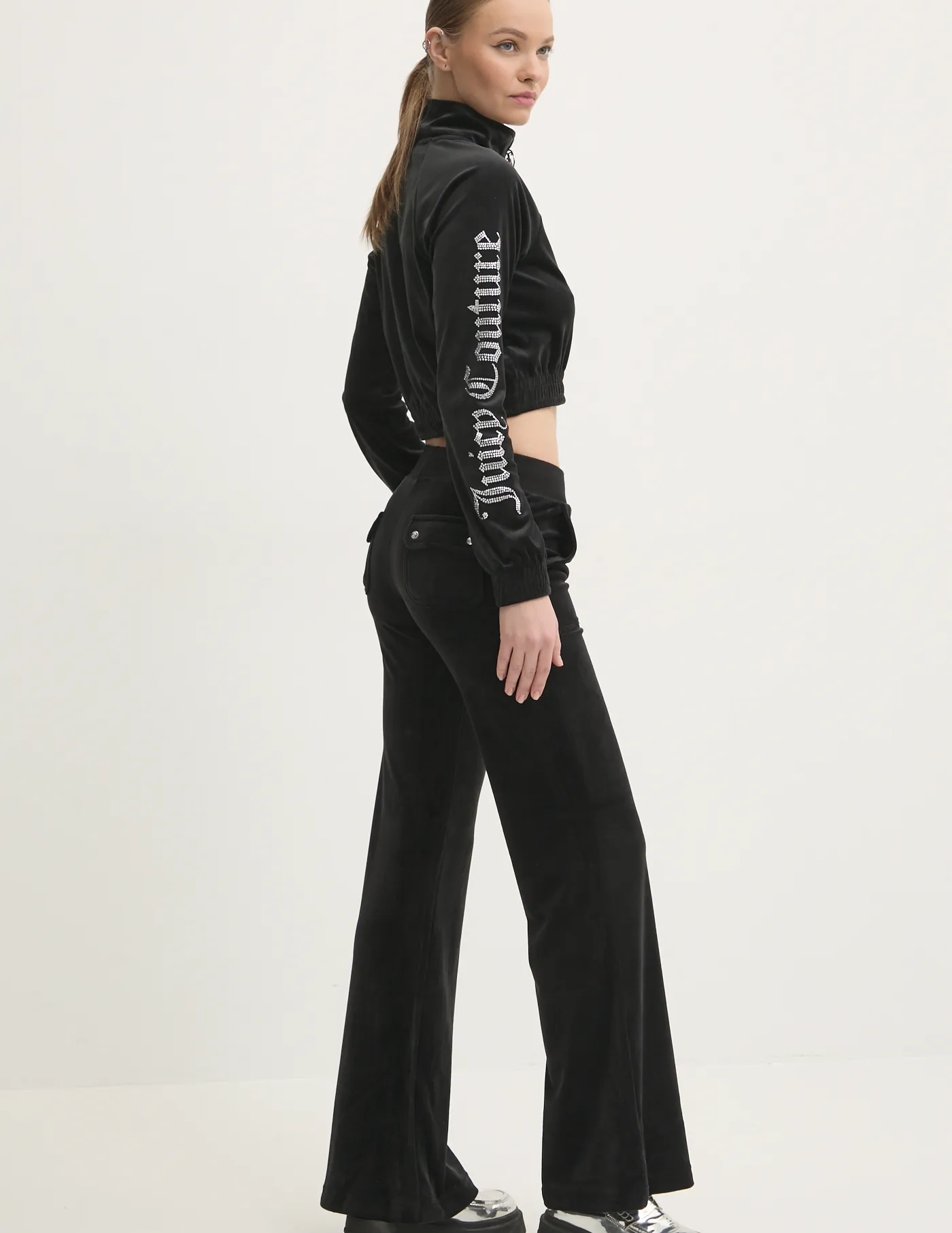 

Бархатный свитшот TASHA LOGO TRACKTOP Juicy Couture, черный