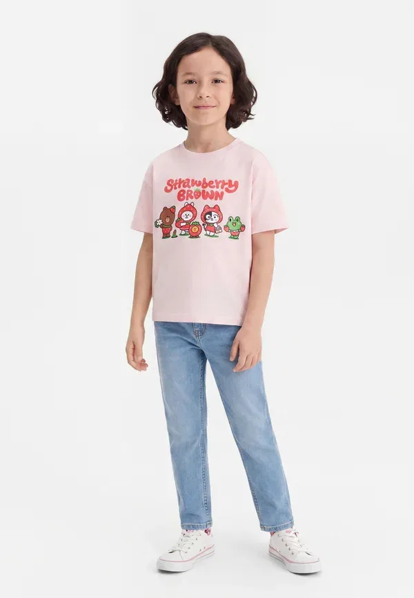 Футболка с принтом Kmgberry print tee Only Mini, бледно-сиреневый