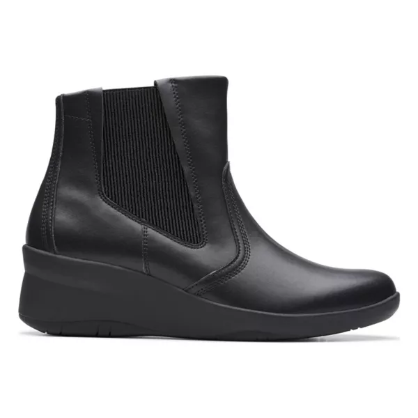 Сандалии Suttyn Rae женские кожаные на платформе Clarks, черный — фото 2