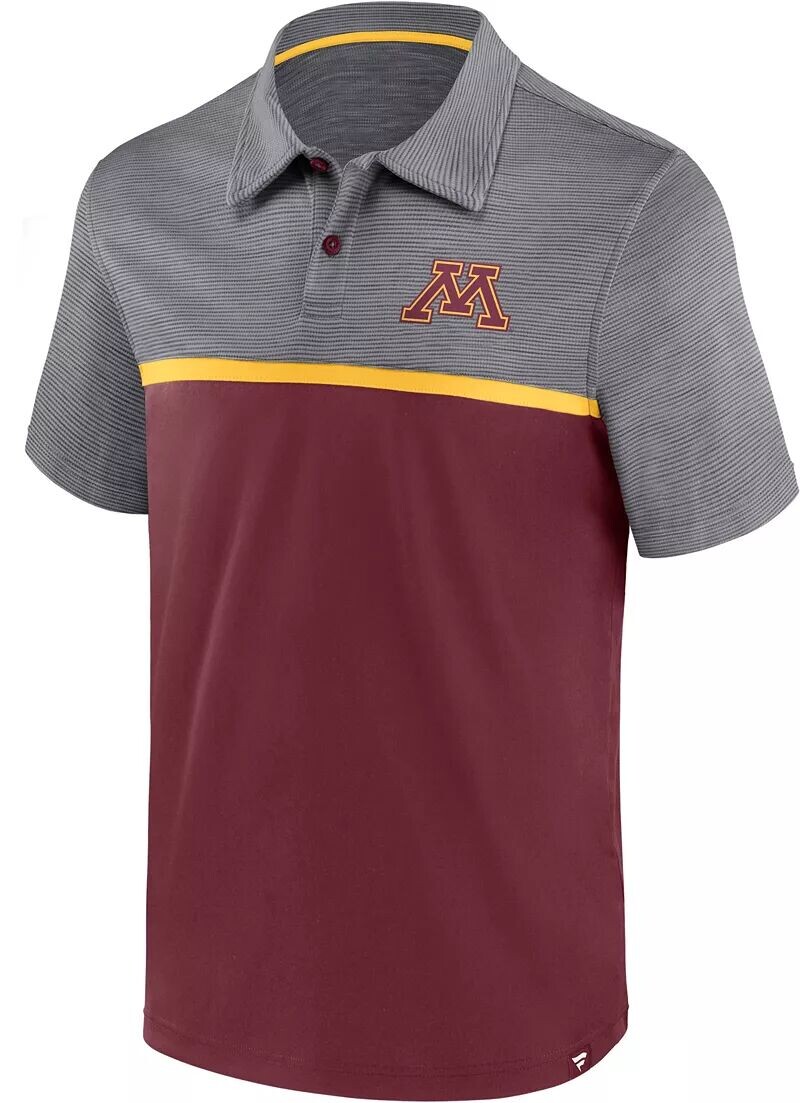 

Мужская рубашка-поло NCAA Minnesota Golden Gophers серого/бордового цвета с полосками
