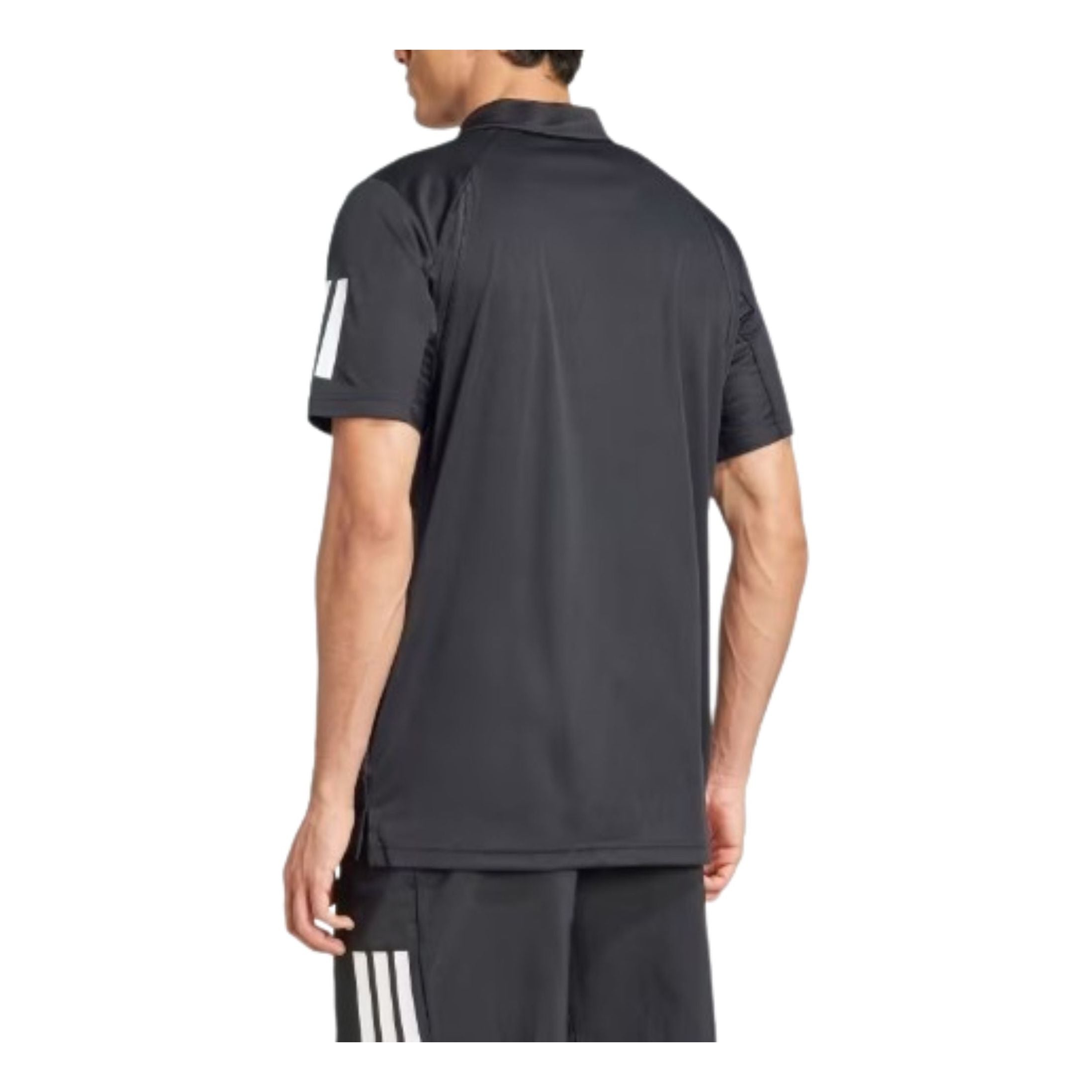 Футболка-поло Adidas Club Tennis с тремя полосками, цвет «Черный-белый» — фото 2