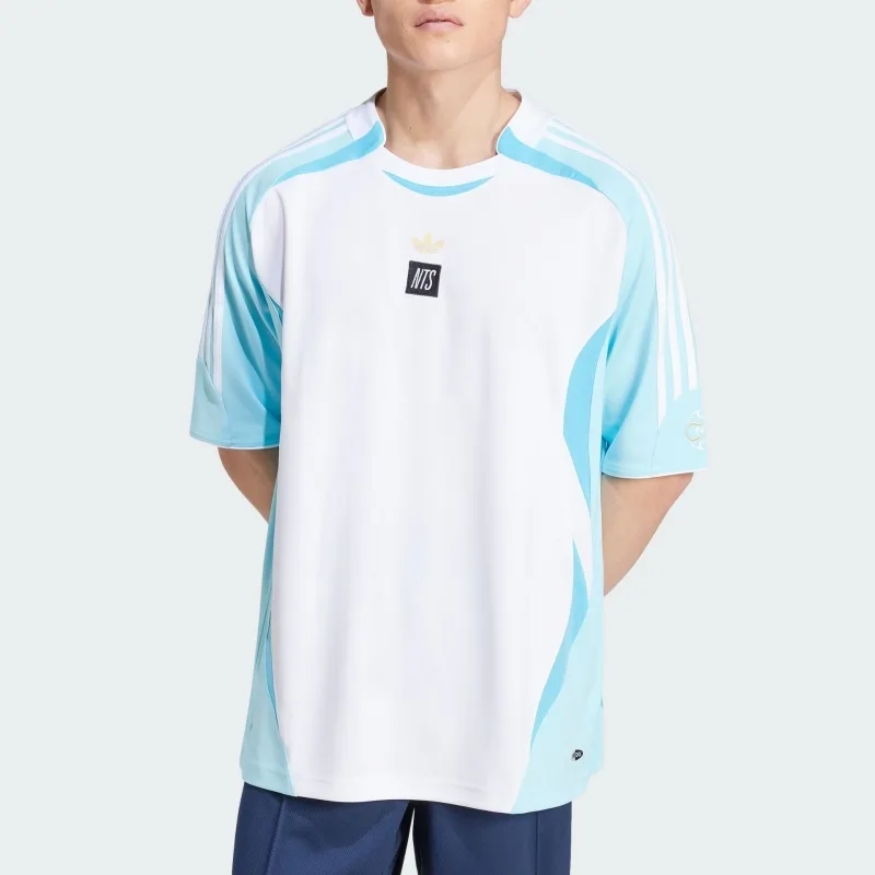 Футболка Adidas Nts Radio Adidas Originals, синий белый — фото 4
