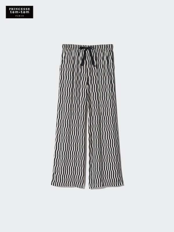 Домашние брюки из вискозы с принтом Uniqlo, 09 black — фото 2