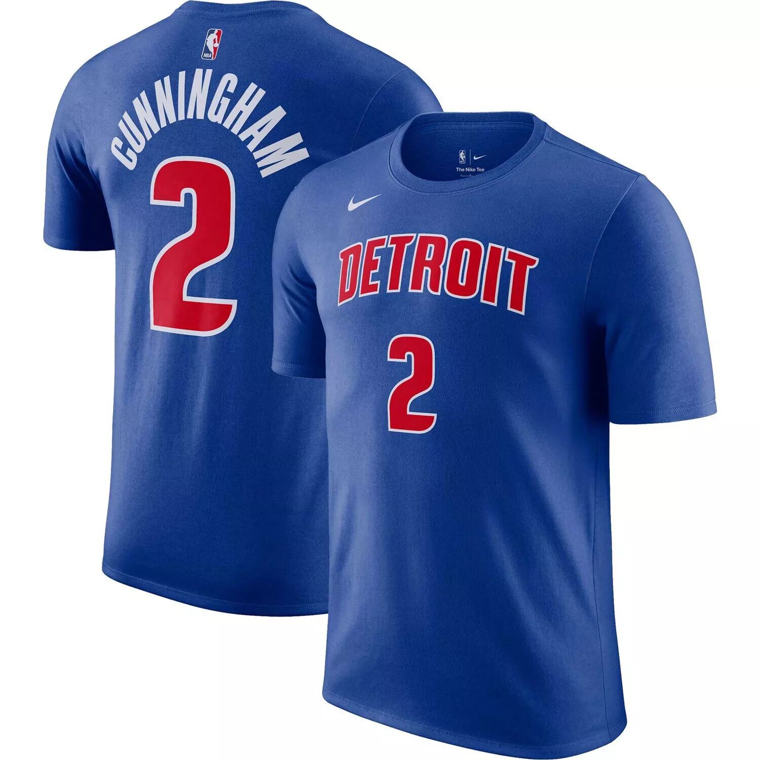 Мужская футболка Nike Cade Cunningham Blue Detroit Pistons Icon 2022/23 с именем и номером — фото 4