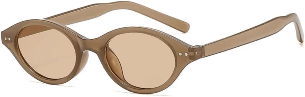 

Солнцезащитные очки с защитой UV400 | Маленькие овальные заклепки, цветные линзы | Для женщин и мужчин, для занятий спортом на открытом воздухе и вождения DSVIGF, Jelly Tea