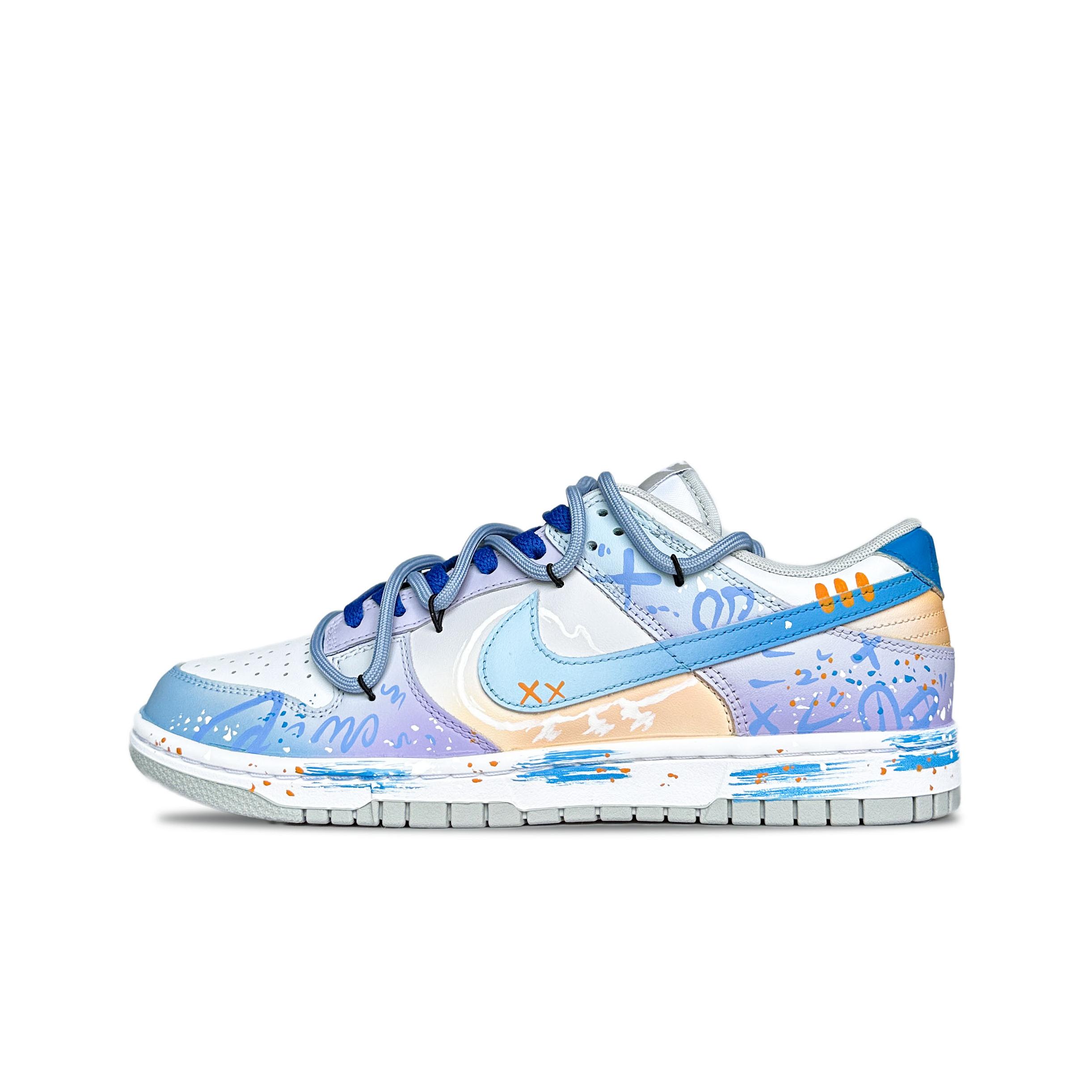 

Кроссовки Nike Dunk Skateboarding Shoes Unisex Low-top Purple/orange/blue, фиолетовый/оранжевый/синий