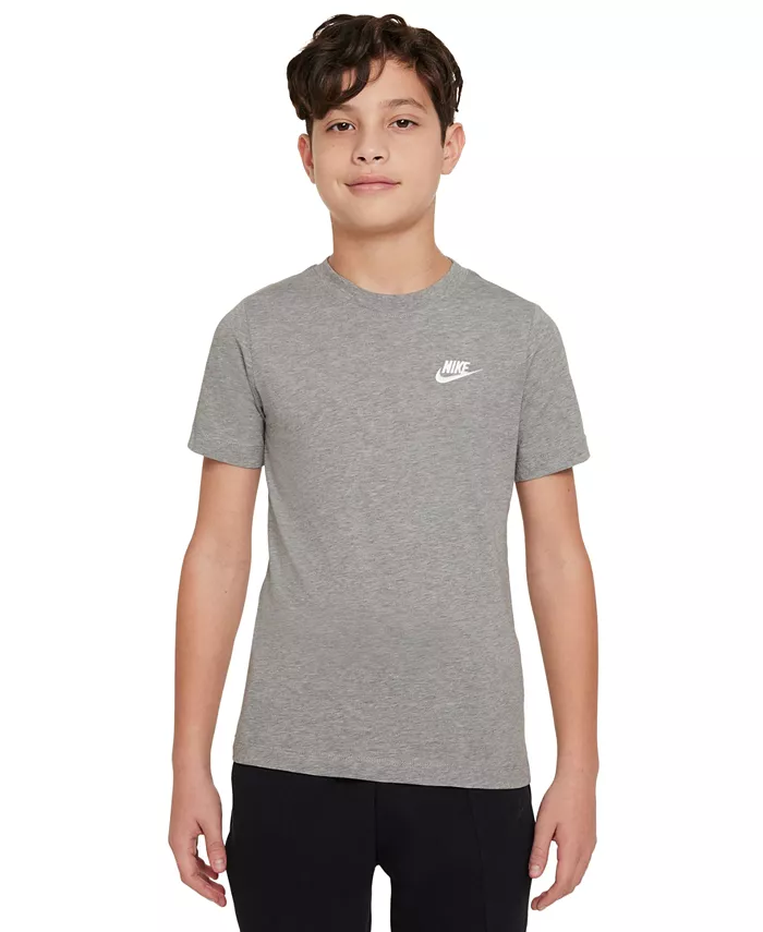 Футболка Big Kids Sportswear с вышитым логотипом и принтом Nike, серый — фото 4
