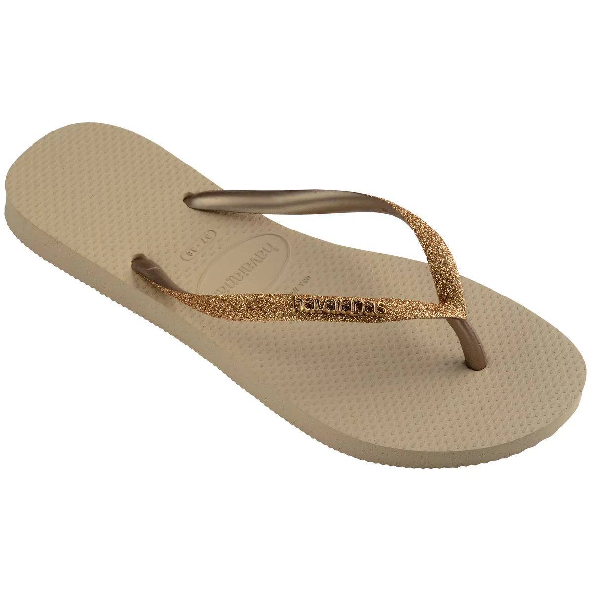 Женские шлепанцы для плавания Havaianas Slim Glitter II, цвет Arena — фото 2