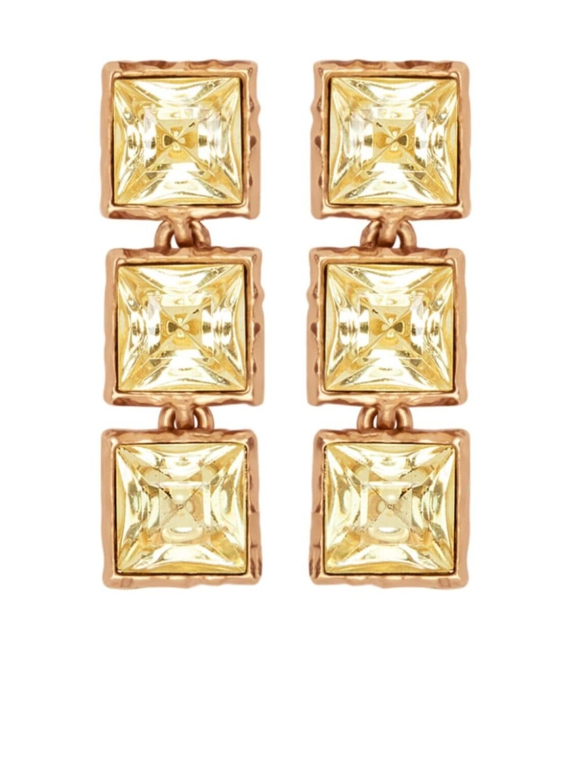 

Теннисные серьги, украшенные кристаллами Oscar de la Renta, желтый