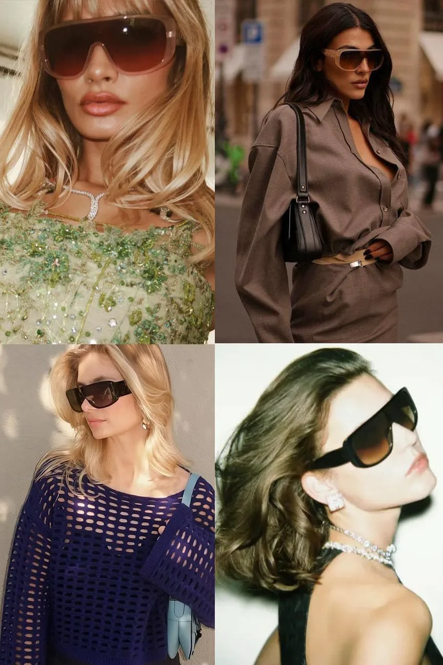 

Солнцезащитные очки PASTL для женщин с поляризованными линзами, увеличенного квадратного размера, в стиле «щит», защита от ультрафиолета UV400, Peach (Brown Pink)