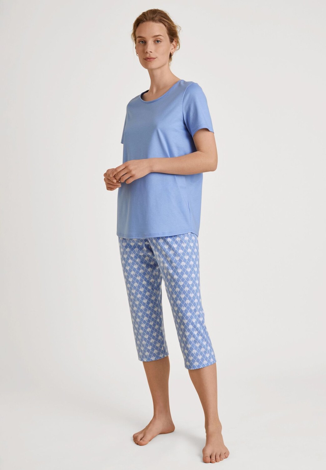 

Женские хлопковые пижамы-капри Shell Nights из 2 предметов CALIDA, цвет Hydrangea Blue