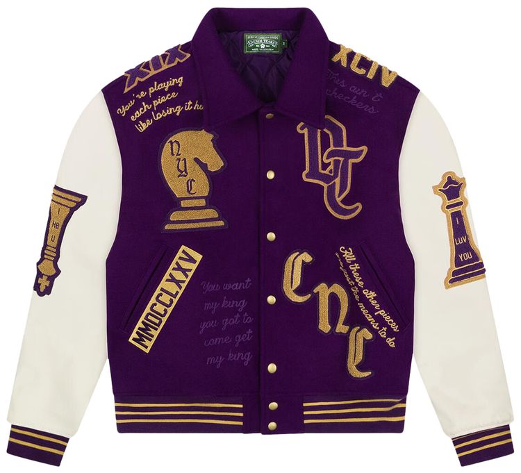 

Куртка Denim Tears Grandmaster Varsity Jacket 'Purple', фиолетовый
