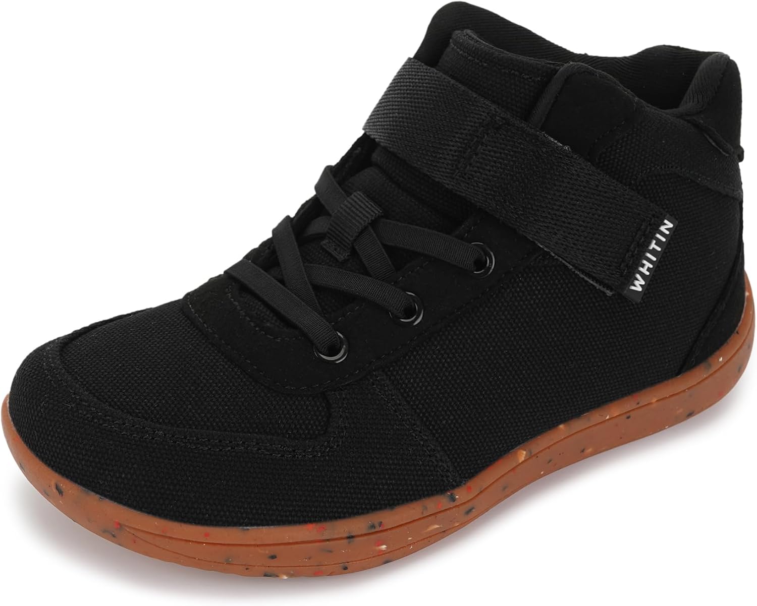 

Высокие кроссовки WHITIN для мальчиков и девочек, широкие, без перепада высоты подошвы, минималистичный дизайн, для детей младшего и старшего возраста, черный