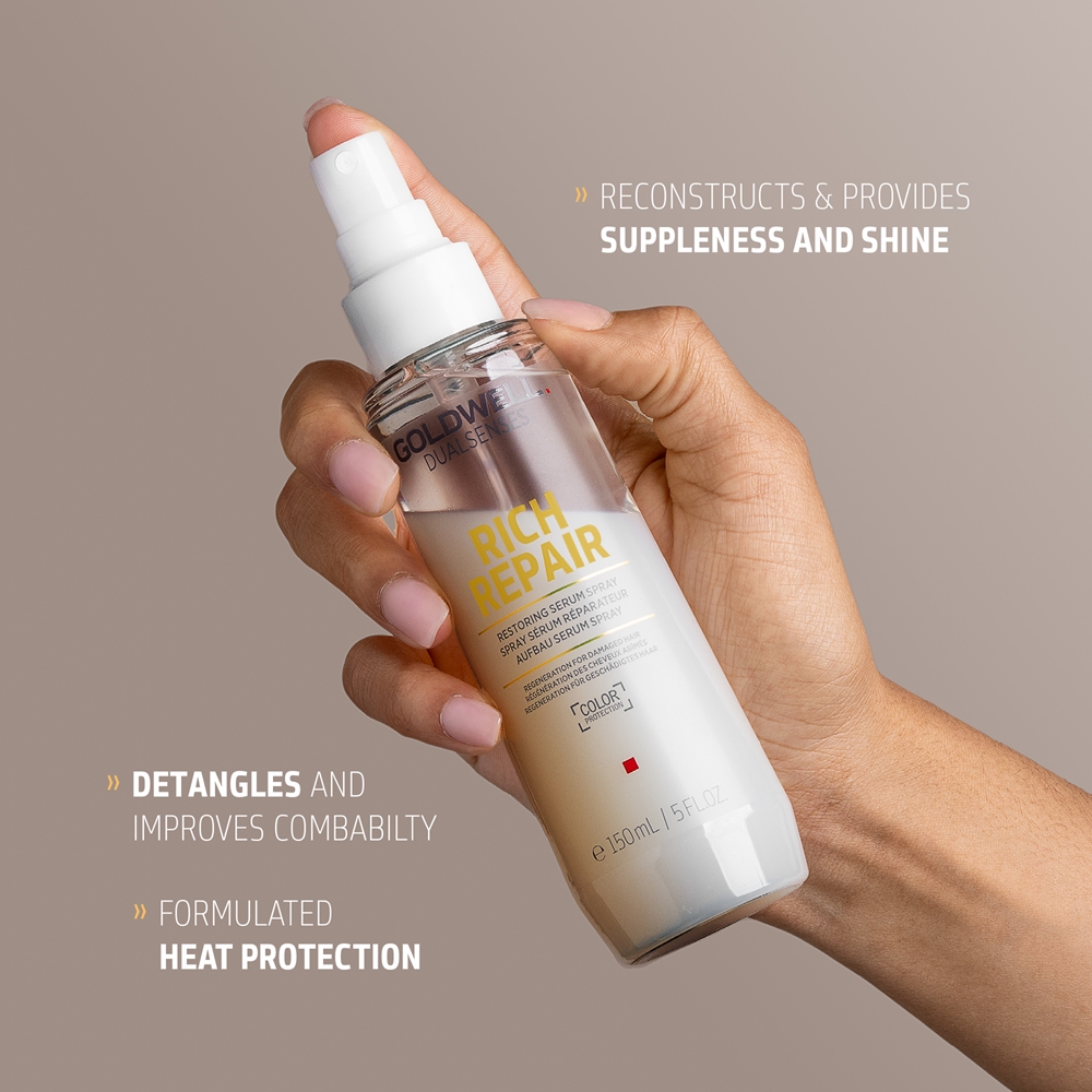 Dualsenses Rich Repair несмываемая сыворотка-спрей для поврежденных волос Goldwell, 150 мл — фото 4