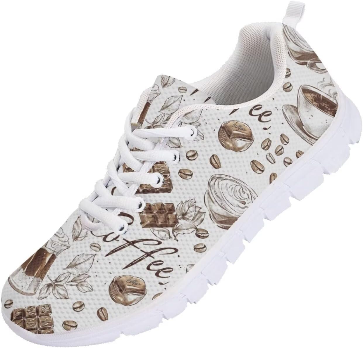 

Мужские кроссовки Funnydude Funny Print 2025 Осень, легкие беговые кроссовки с дышащей сеткой, Coffee