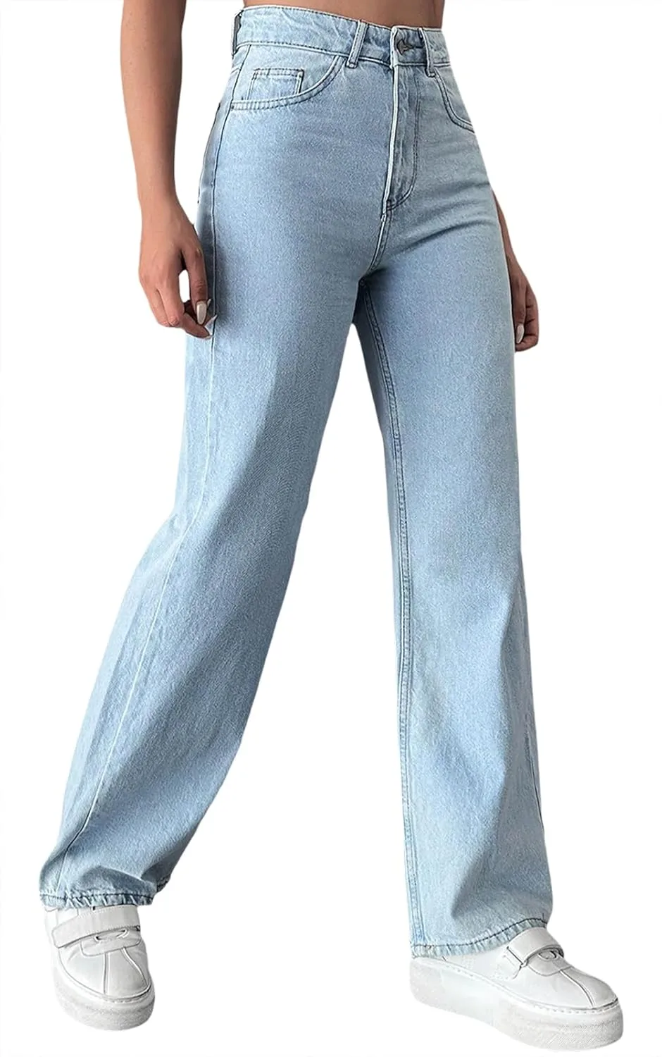 

ZERMOM Женские джинсы Wide Leg с высокой посадкой