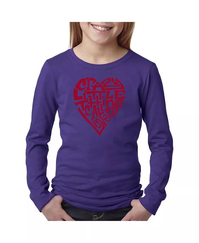 

Футболка с длинным рукавом Big Girl's Word Art - Crazy Little Thing Called Love LA Pop Art, фиолетовый