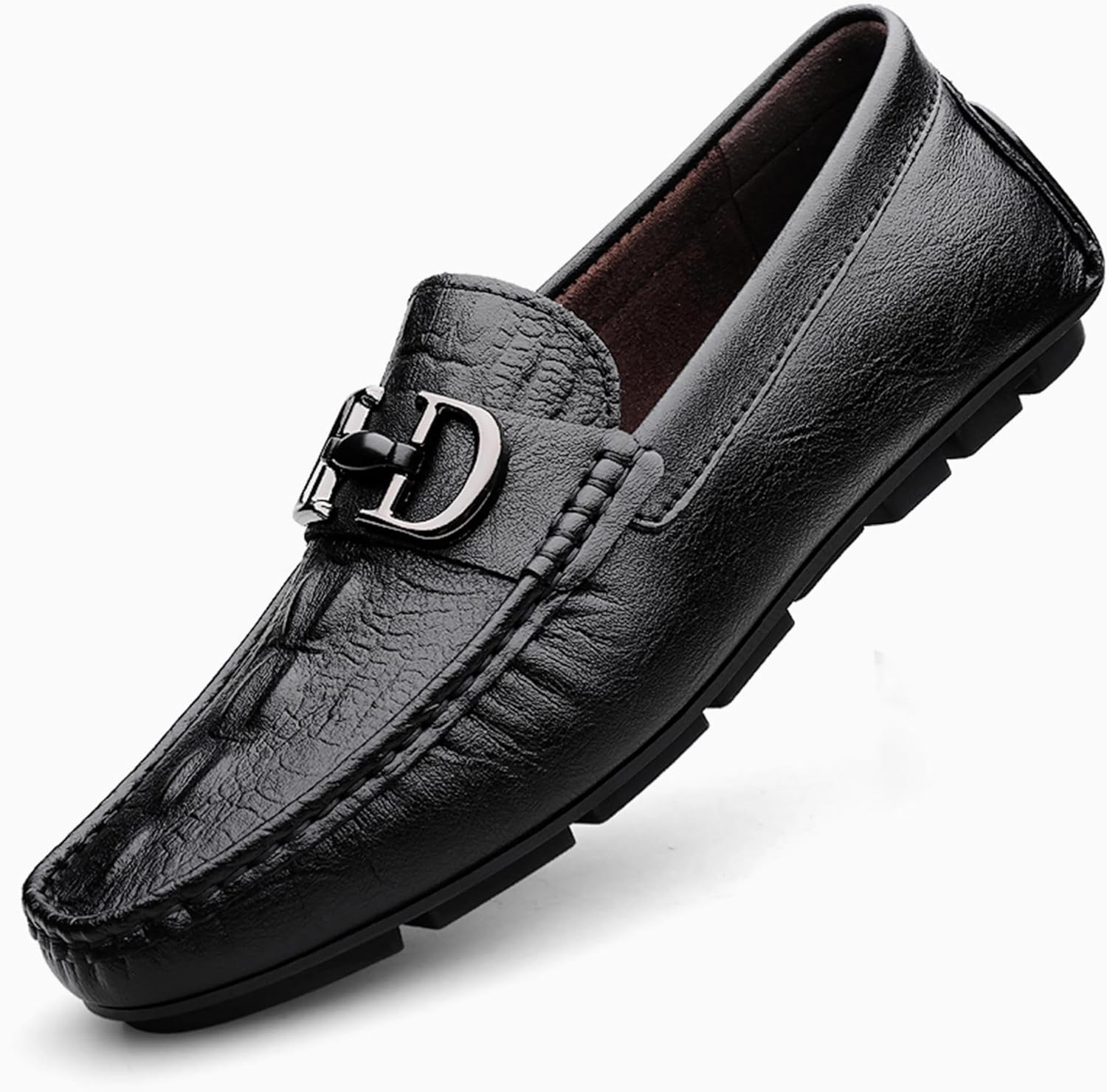 

Мужские кожаные мокасины-слипоны для вождения с отделкой под пенни Laximu, черный