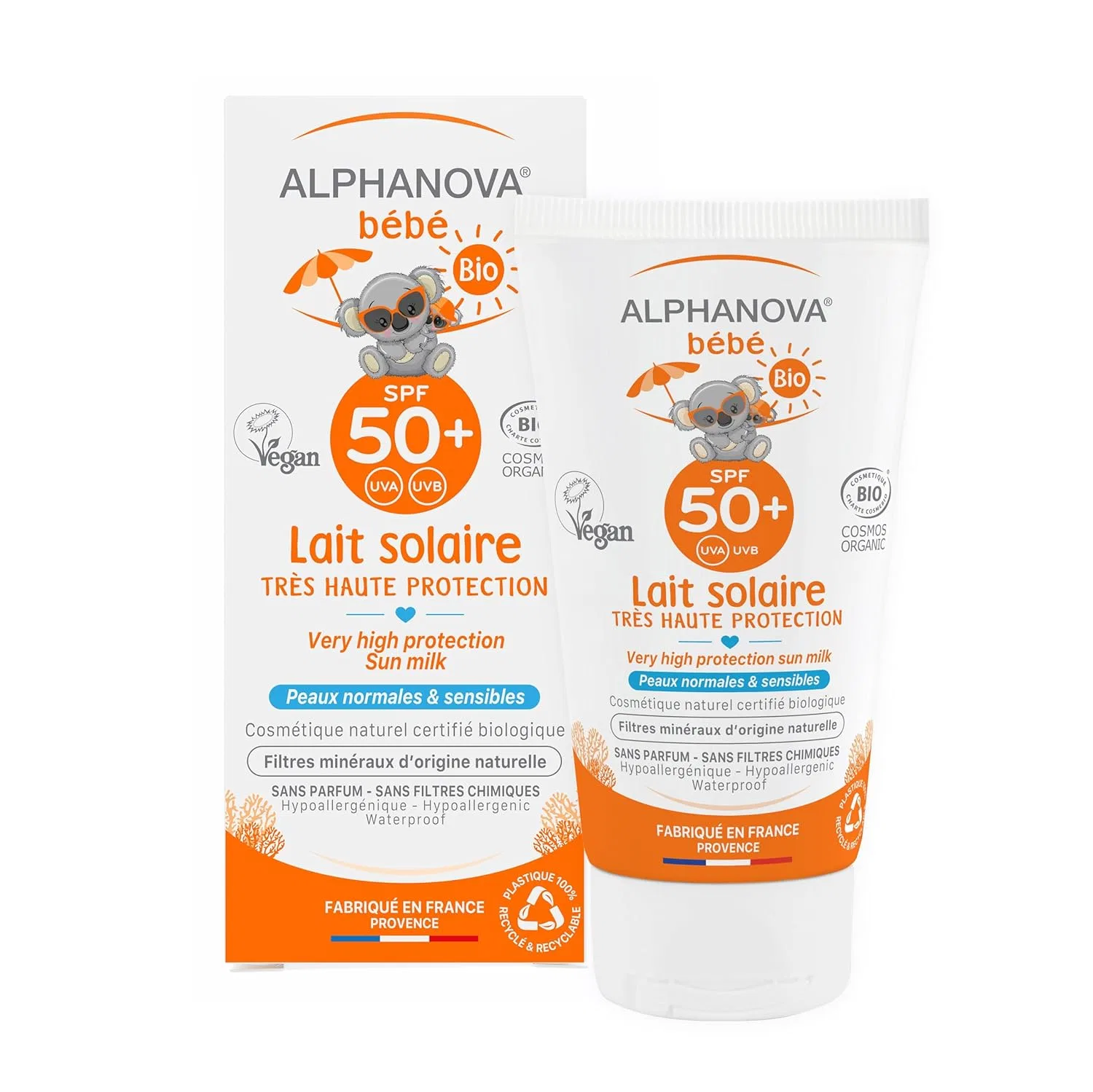 Детский солнцезащитный лосьон «Sun Organic» от Alphanova, SPF 50+, 130.4 мл Alphanova