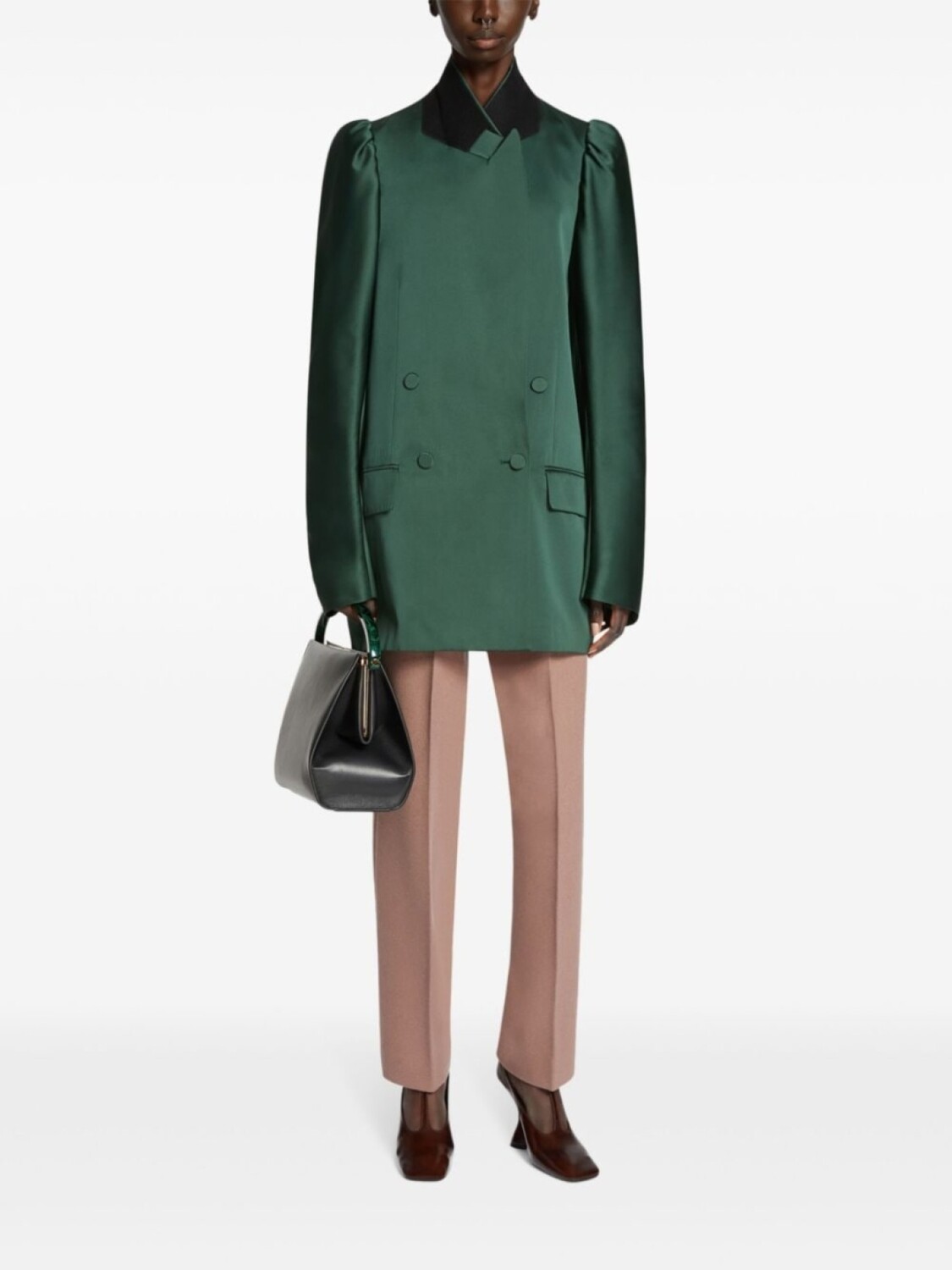 

Двубортный блейзер DRIES VAN NOTEN, зеленый