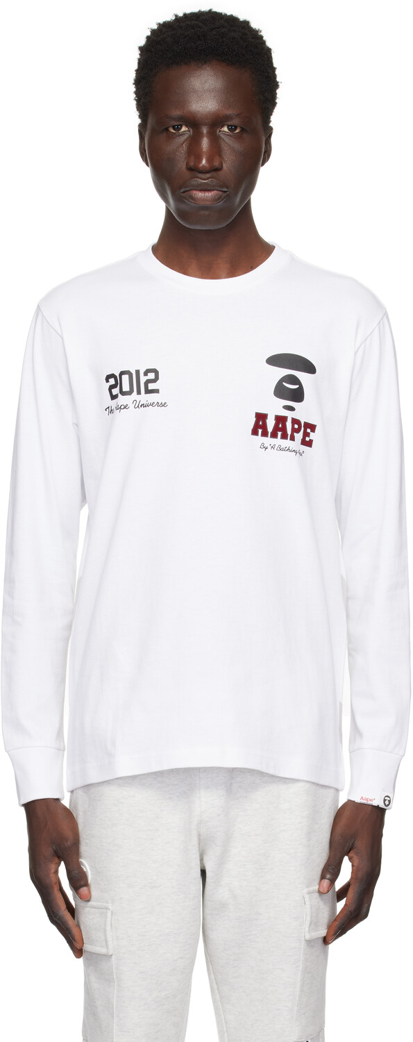

Базовая футболка с длинным рукавом AAPE by A Bathing Ape, белый