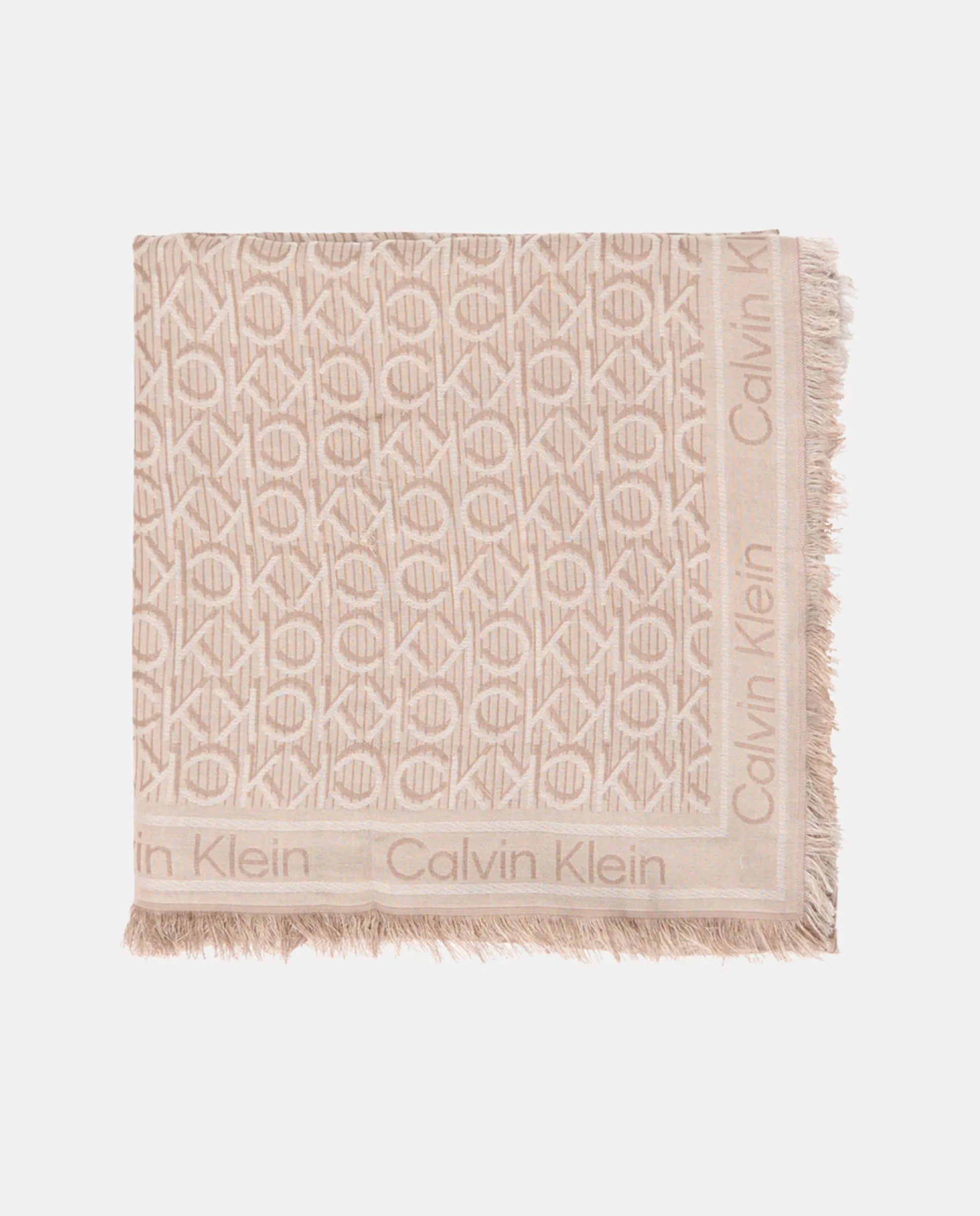 

Платок с монограммой Calvin Klein, бежевый