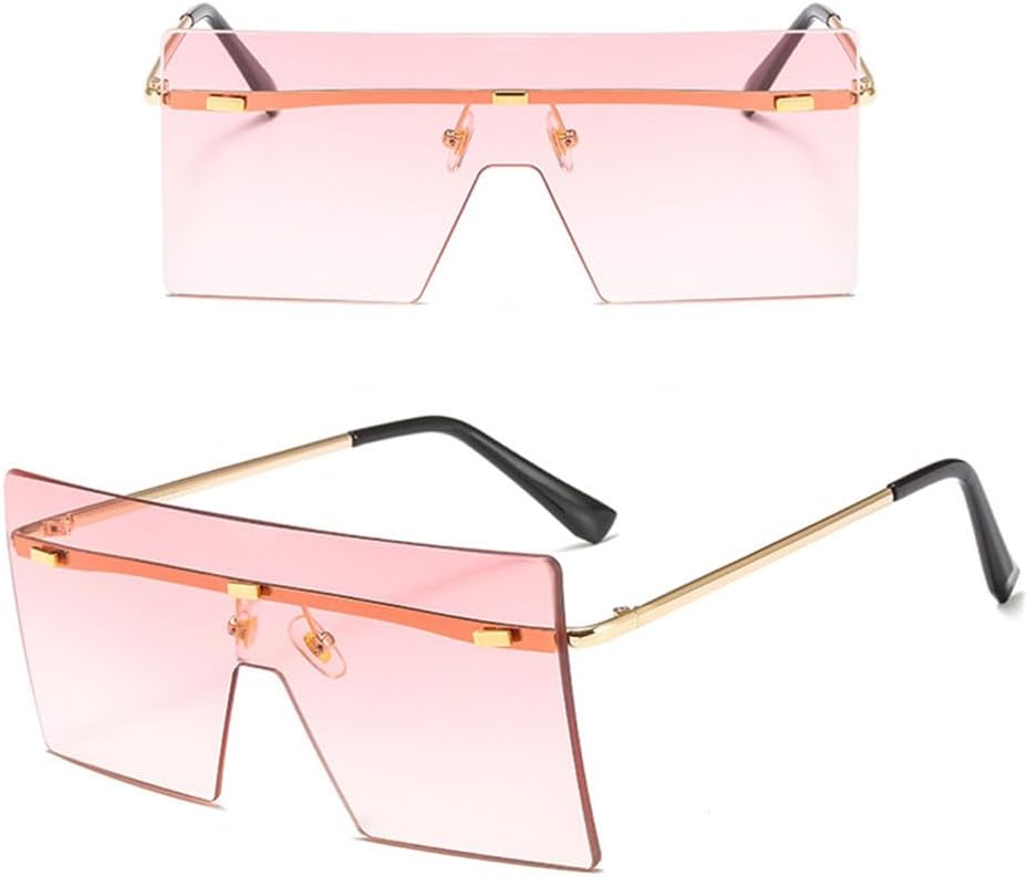 

Большие солнцезащитные очки без оправы для женщин, металлические градиентные солнцезащитные очки, женские солнцезащитные очки с защитой от УФ-излучения UV400 HDUBFY, C5 Pink