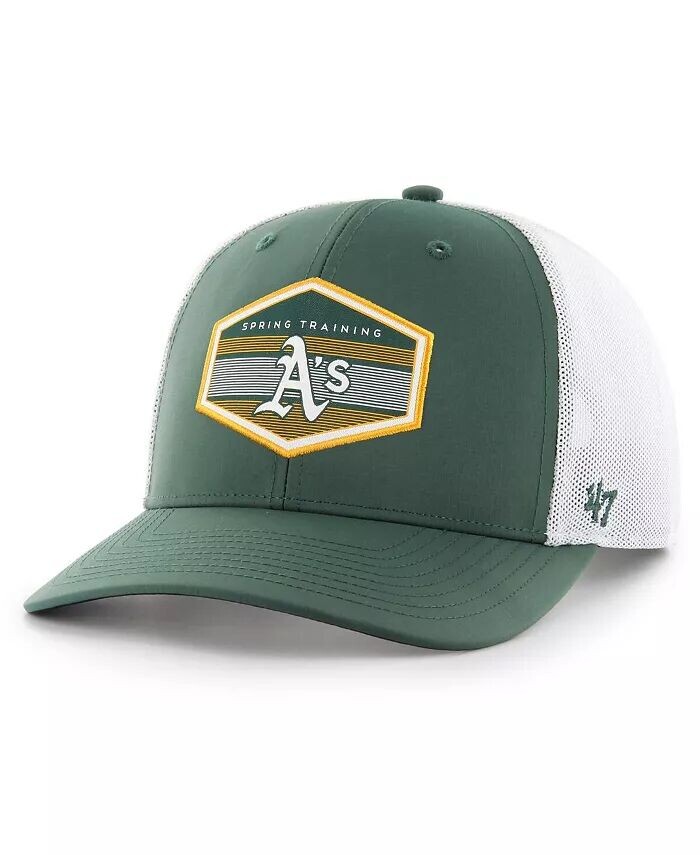 

Мужская зелено-белая кепка Oakland Athletics Spring Training Burgess Trucker Snapback '47 Brand