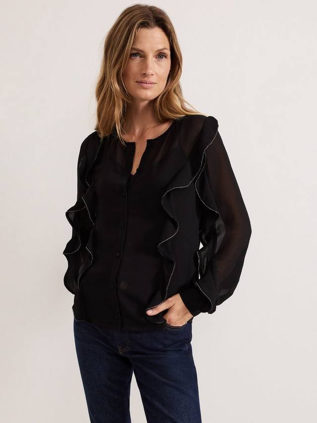 

Блузка Cordelia с рюшами Phase Eight, Black
