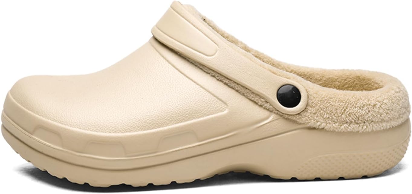 

Меховые сабо для женщин и мужчин, зимние пушистые тапочки, обувь для сада без шнурков, водонепроницаемые теплые домашние тапочки для женщин и мужчин, для дома и улицы, мюли с закрытым носком, слайд-тапочки Generic, 2-khaki