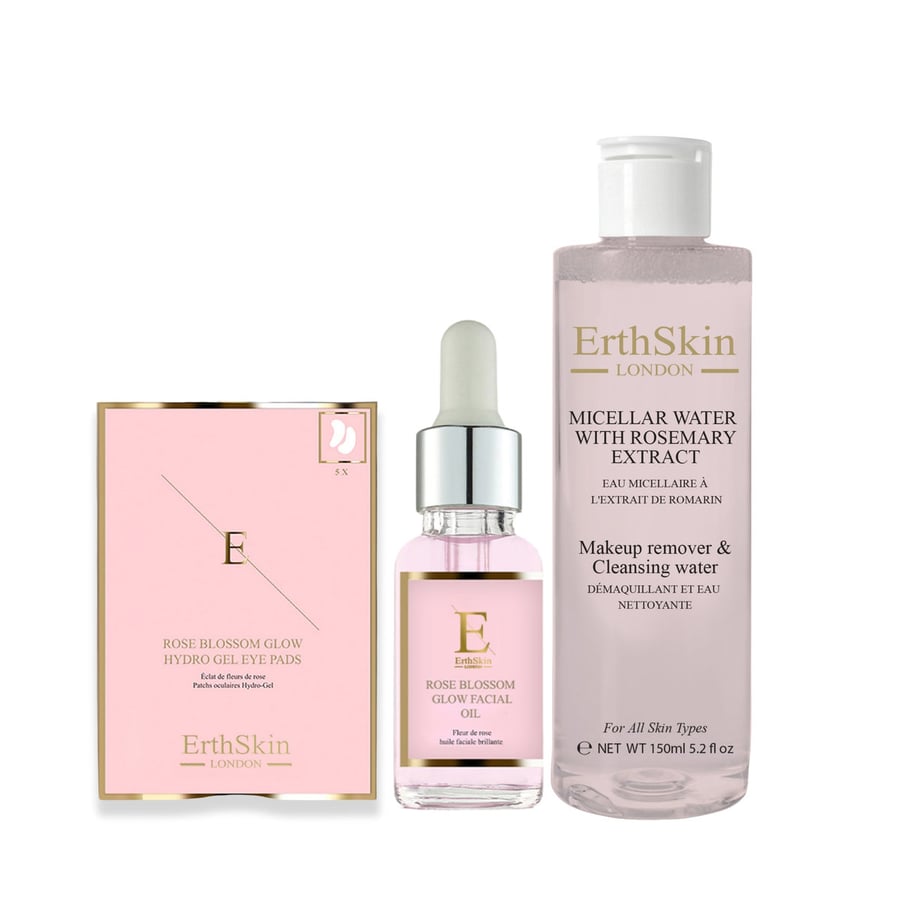 

Мицеллярная вода с экстрактом розмарина 150 мл + МАСЛО ДЛЯ ЛИЦА ROSE BLOSSOM GLOW 30 мл + ГИДРОГЕЛЕВЫЕ ПОСАДКИ ДЛЯ ГЛАЗ ROSE BLOSSOM GLOW 5 X 2 ErthSkin London