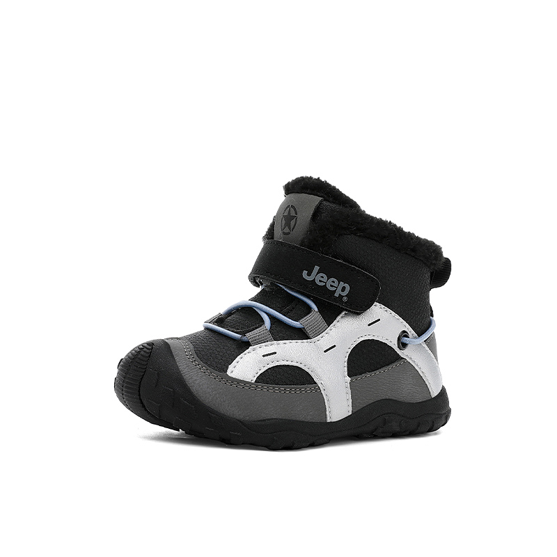 Утепленные зимние ботинки mid top для детей с противоскользящей и износостойкой подошвой Jeep, светло-хаки/obsidian черный[fleece-lined] — фото 4