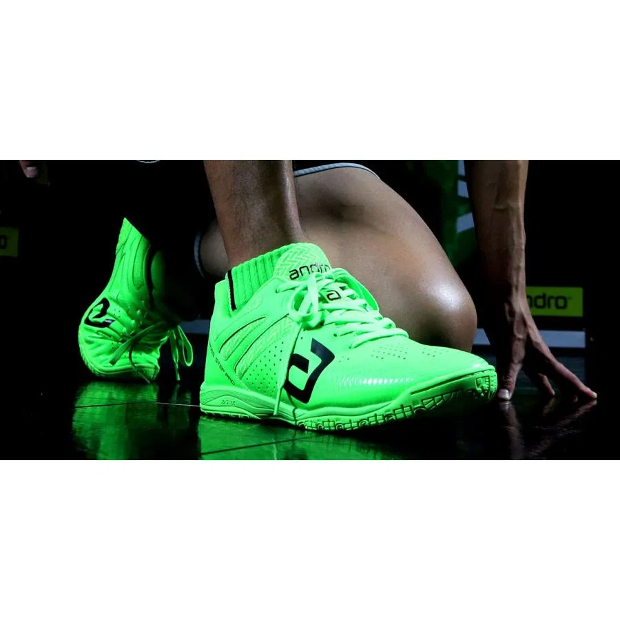 Детские кроссовки Andro Cross Step Pro Jr. для настольного тенниса, на липучках, Neon Green — фото 4