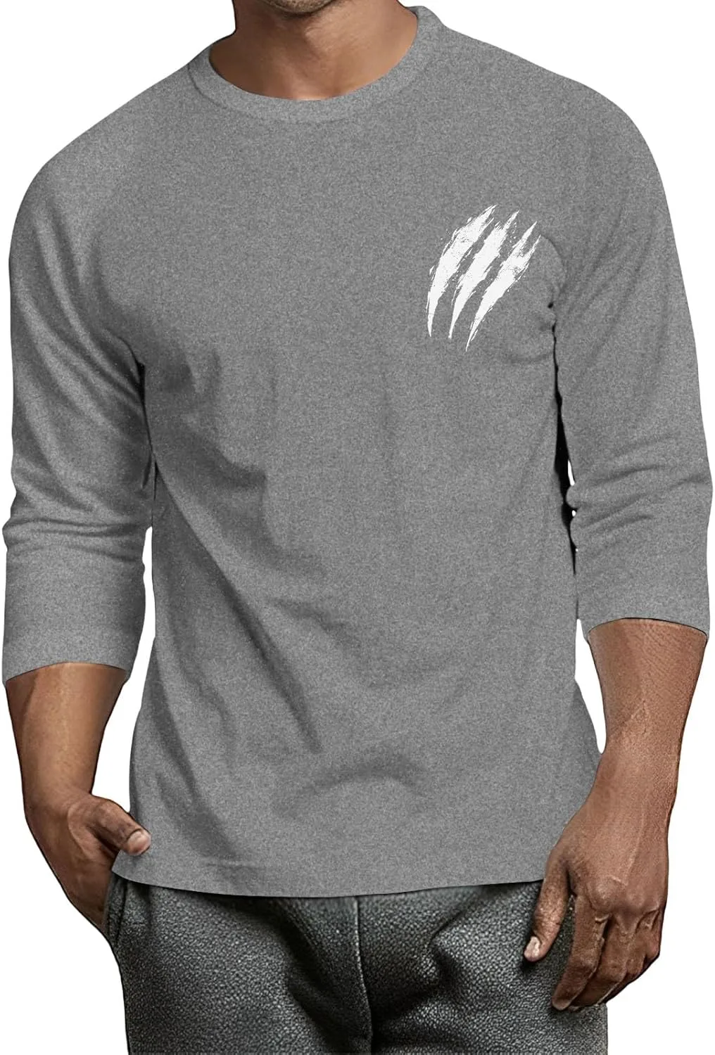 

Мужская футболка WENKOMG1 с принтом, 3/4 рукава, Athletic Fit, S-3XL