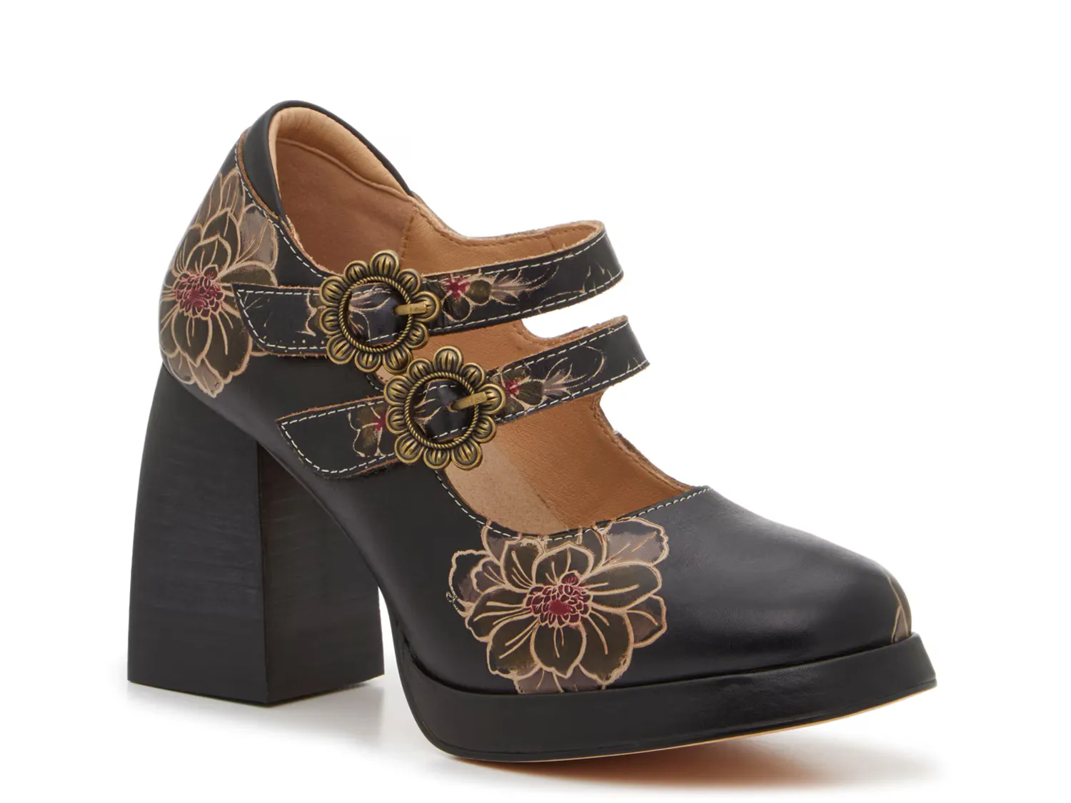 

Туфли Salinger Mary Jane Pump L'Artiste By Spring Step, цвет black_tan_maroonfloralembossed